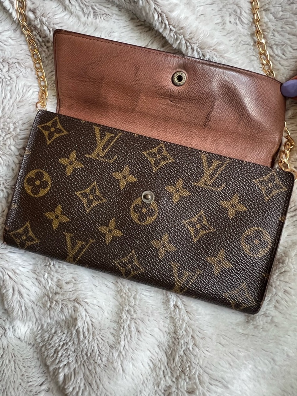 Louis Vuitton Monogram Chain Wallet Crossbody - Brown/Gold - Picture 3 of 11